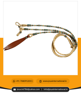 Cuir brut naturel tressé à la main Show Romel Romal rênes Cheval Tack en design multicolore SRM120 Portable - Product Image 2