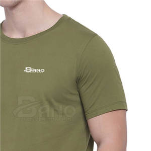 Pakistan vente en gros nouveau design de haute qualité t-shirt pour hommes logo personnalisé solide tricoté respirant séchage rapide à un prix raisonnable - Product Image 5