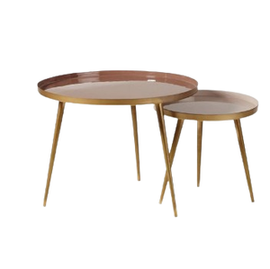 Decoración para sala de estar con parte superior redondeada, alta venta, mesa auxiliar de Metal con recubrimiento de polvo negro, muebles para el hogar, Hotel, restaurante, cafetería - Product Image 2