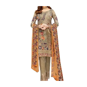Fabrication de robes Shalwar Kameez de créateur fantaisie à broderie lourde style pakistanais et indien pour femmes - Product Image 2