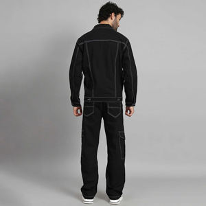 Conjunto de Mezclilla Negra a la Moda de Alta Calidad para Hombre, Diseño Personalizado de Fabricantes, Corte Ajustado, Venta al por Mayor - Product Image 2