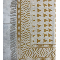 Factory Price Indian Cotton Floor Carpets Hand Block Printed Living Kitchen Home Hallway Beach Runner Turkish Tassels Mat Rug