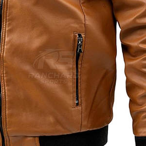 Blouson aviateur en cuir léger, confortable pour tous les jours, blouson aviateur en cuir de qualité supérieure, style classique tendance - Product Image 4