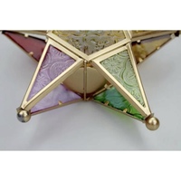 Support de bougie chauffe-plat marocain en verre floral coloré avec cadre en métal doré, fait main, durable, pour Noël et Pâques, vente en gros