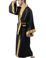 Batas de satén de seda Sexy de talla grande personalizadas 2025, conjunto de pantalones cortos, ropa de salón, ropa de noche larga, ropa de dormir para hombre, bata de baño