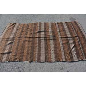 3.7x7.3 ft Turkish Rug, Vintage Area Rug, <b>Brown</b> Persian <b>Wool</b> Rug - Product Image 3