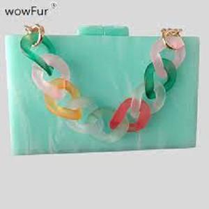 Bolsos de Mano de Alta Calidad para Mujer, Bolsos de Resina y Metal a la Moda para Fiestas y Bodas, Bolsos de Mano con Pedrería y Diseño de Piedras - Product Image 2