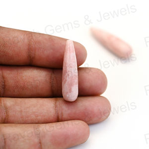 9x30มม. พลอยอะมาโซไนต์สีชมพูต่างหูแบบยาวเรียบทำให้เครื่องประดับอัญมณีหลวมขายส่ง - Product Image 1