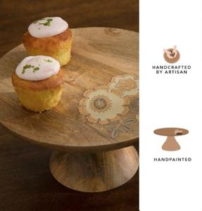 Soporte para pasteles de madera de mango de lujo con nuevo diseño floral. Soporte para pasteles de madera de lujo. - Product Image 6