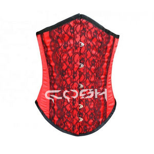 Corset sous-poitrine en satin rouge sur mesure pour mariage - Product Image 1