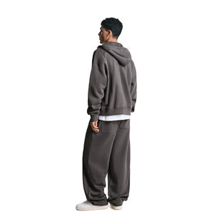 Conjunto Deportivo Unisex de Dos Piezas con Cremallera, Logotipo Personalizado, Talla Grande, 100% Algodón, Estilo Urbano - Product Image 6