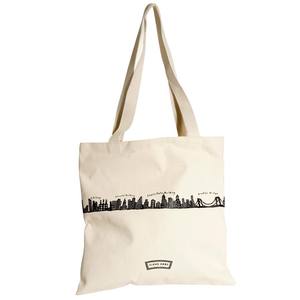 Sac fourre-tout d'épicerie recyclé écologique imprimé personnalisé toile de coton biologique uni avec logo motif lettre - Product Image 1