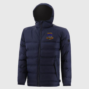 Veste polaire pour hommes en toile noire personnalisée col montant style de la rue design solide hiver automne service OEM produit fini - Product Image 1