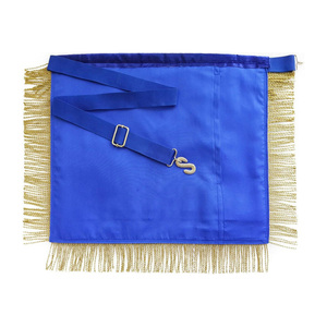 Tablier de Maître Maçon de la Franc-Maçonnerie en Cuir Blanc et Ruban Moiré Turquoise avec Rosettes Personnalisées sur Demande du Client - Product Image 4