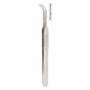 Pince à épiler d'extension de cils en acier inoxydable incurvée forte couleur argent différents modèles de haute qualité - Product Image 4