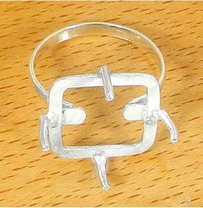 Anillo profesional de Plata de Ley 925 DIY en forma cuadrada 4mm-25mm chapado DIY Collet Ajuste de montaje al por mayor 6mm 20mm 12mm - Product Image 4