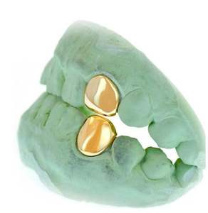 Custom Fit grillz 2 Teeth with white Opal Grillz fangs /925 <b>Silver</b> Slugs Grillz - Product Image 2