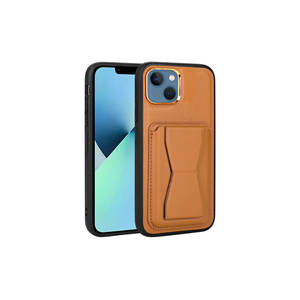 Étui de téléphone portable en cuir PU de qualité supérieure marron clair avec support de portefeuille et porte-cartes, design mignon pour iPhone 13 13 Pro Max 14 Plus - Product Image 1