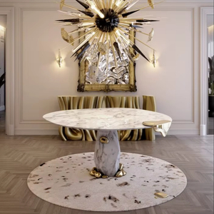 Mesa de comedor Muebles para el hogar Mesas redondas para eventos Fiesta Mesa de comedor de madera - Product Image 1