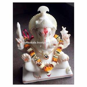 Estatua de Ganesha de mármol puro - Product Image 1