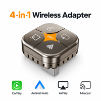 Adaptateur CarPlay sans fil 4 en 1, Android Auto, AirPlay, Miracast, Dongle USB, Plug and Play pour système multimédia de voiture filaire d'usine
