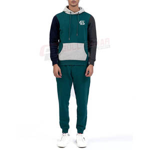 Combinaison de jogging décontractée et confortable pour hommes avec pantalon à taille élastique et pull à capuche en tissu doux pour l'hiver - Product Image 1