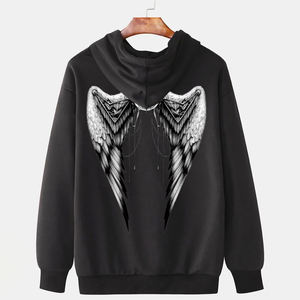 OEM Pull à capuche en polaire à motif uni pour hommes, sweat-shirt confortable toutes saisons avec col imprimé pour l'hiver, nouveau style d'été - Product Image 3