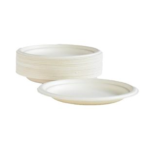 Sustainable 6 Bagasse <b>Plates</b> Fast Food Packaging Grease-Resistant Asian Zen Design Back School Snacks Environmentally <b>Plates</b> - Product Image 1