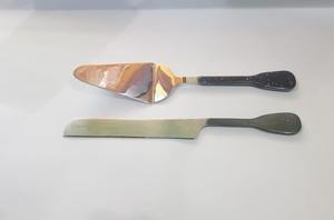 ชุดช้อนส้อมมีดโลหะทองเหลืองดีไซน์ใหม่มีดพร้อมด้ามจับชุดเครื่องใช้บนโต๊ะอาหารดีไซน์ทางเคมีทำด้วยมือ - Product Image 4