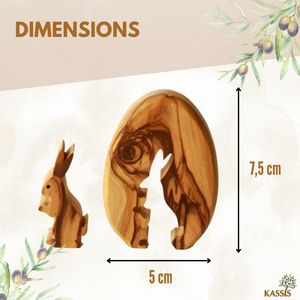 Hand Carved Olive Wood Easter Bunny in Egg Decoration Easter Table Decor Handmade in Bethlehem - Product Image 3