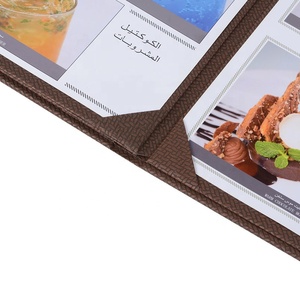 Cubierta de Menú de Restaurante Personalizada de Lujo, Portamenús de Cuero PU Impermeable con 4 Páginas Reemplazables - Product Image 2