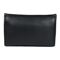 Pochette en cuir vintage minimaliste avec chaîne, fermeture éclair, durable, multifonctionnelle, motif pierre, pour usage quotidien et soirée, noire