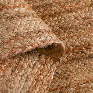 Tapis rond en jute tissé à la main de 5 pieds, fil naturel tressé, réversible, écologique, adapté aux animaux domestiques, doux, fin, poil moyen - Product Image 2