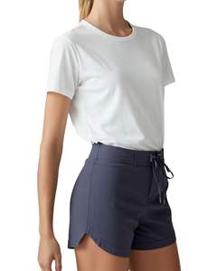 Shorts Deportivos de Cintura Alta para Mujer, Color Azul Marino, con Cordón Ajustable, Secado Rápido, para Gimnasio, Fitness, Verano - Product Image 1