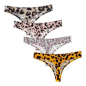 Tanga OEM Factory Wholesale Multicolor Leopard Printed Nylon Fabric Calcinha Fio Dental Ladies Thongs Tanga T-Back For Women Underwear