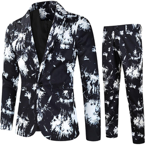 Elegante traje de cuello mandarín estampado esmoquin traje de estambre doble botonadura a rayas hombres traje de pana traje de graduación vestidos de moda - Product Image 3