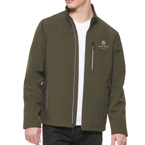 Nouveau design de veste d'hiver Softshell de couleur unie pour hommes col montant respirant coupe-vent Street Wear styles de joueurs logo à l'avant - Product Image 1