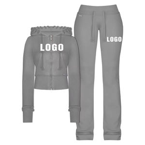 Survêtement décontracté personnalisé 100% coton pour femmes avec broderie Street Wear Survêtements de jogging Survêtements vierges personnalisés - Product Image 6