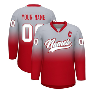 Uniformes de hockey de poliéster transpirable de alta calidad, camisetas de nuevo diseño personalizadas con nombre de equipo para ropa de hockey sobre hielo - Product Image 1