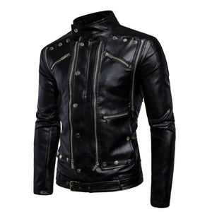 2024 hiver mode hommes haut tendance Slim Fit à capuche en cuir véritable veste longue surdimensionné conception support avant OEM en gros - Product Image 4