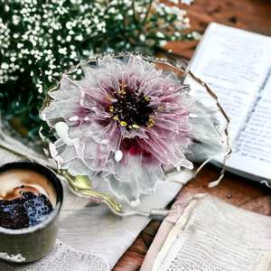 Juego de 4 posavasos de madera de resina más vendidos con soporte Posavasos modernos Posavasos de madera de resina a bajo precio - Product Image 3