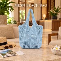 Sac de plage en filet à ouverture large avec faible MOQ pour les distributeurs, personnalisable avec logo pour les acheteurs mondiaux