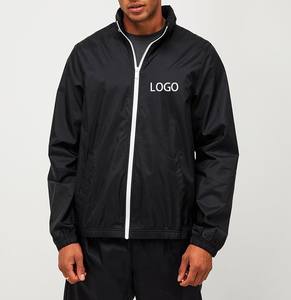 Vente en gros de survêtements coupe-vent de qualité nouveau design avec logo personnalisé noir pour hommes - Product Image 3