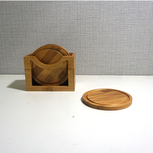 BFKDL001 Ensemble de plateaux ronds en bois modernes pour porte-gobelets D9.5 (cm) - Product Image 2