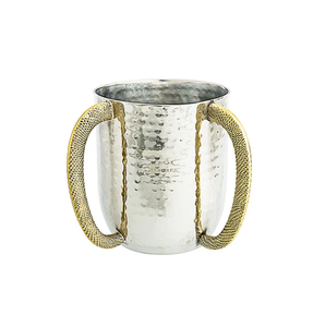 ถ้วยล้างสแตนเลสมือจับดอกไม้ทองเหลืองสำหรับโต๊ะในบ้านทรงตรงมีผิวเงาและมือจับ - Product Image 6