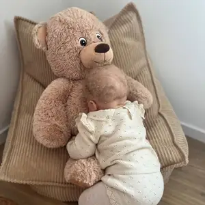 Augustin l'Ourson Pantin Beige 70cm-Hecho en Francia-Oso de peluche gigante