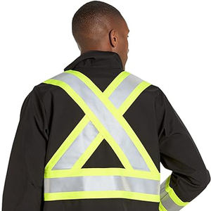 Hi VIS เสื้อแจ็คเก็ตผ้านิ่มสำหรับผู้ชาย, เสื้อแจ็คเก็ตระบายอากาศได้ดีมีซิปกันน้ำสะท้อนแสงปรับแต่งได้ - Product Image 2