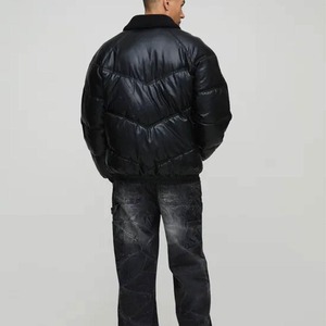 Chaqueta acolchada de invierno para hombre hecha a medida, gran venta, cremallera de alta calidad con Cuello de piel, logotipo frontal, chaqueta acolchada estilo burbuja - Product Image 5
