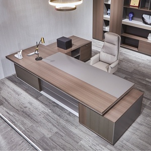 Modern Wooden Executive Office <b>Desk</b> Extendable I Shaped Director Manager <b>Large</b> Computer Table Easy Assembly Office Furniture - Product Image 5
