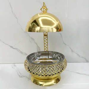 Calentador de Comida de Acero Inoxidable de Lujo con Soporte Decorativo y Tapa de Cúpula - Product Image 4